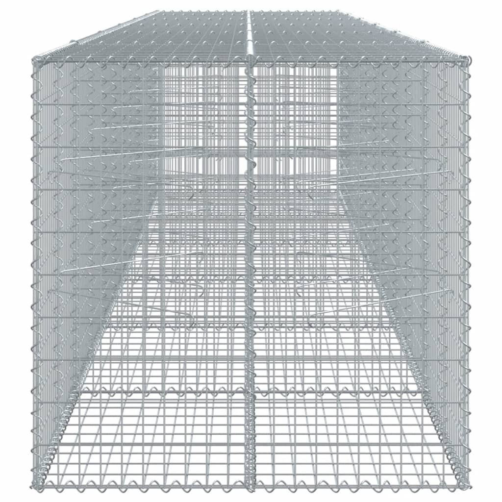 vidaXL Gabion Basket with Cover 600x100x100 cm Galvanised Iron 5