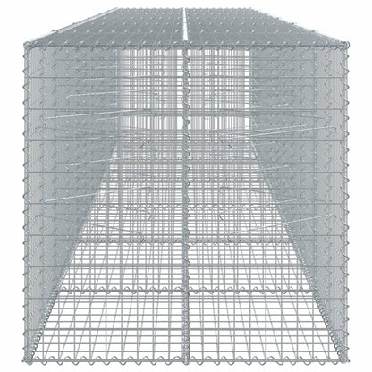 vidaXL Gabion Basket with Cover 600x100x100 cm Galvanised Iron 5