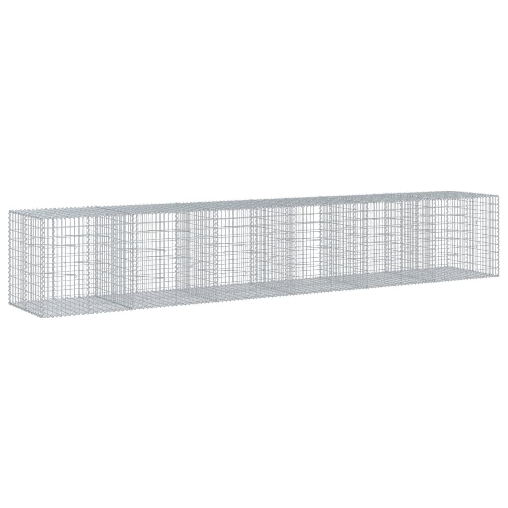 vidaXL Gabion Basket with Cover 600x100x100 cm Galvanised Iron 4