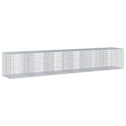 vidaXL Gabion Basket with Cover 600x100x100 cm Galvanised Iron 4