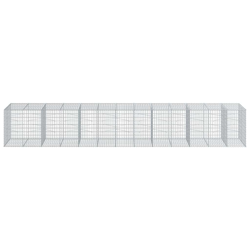 vidaXL Gabion Basket with Cover 650x100x100 cm Galvanised Iron 3