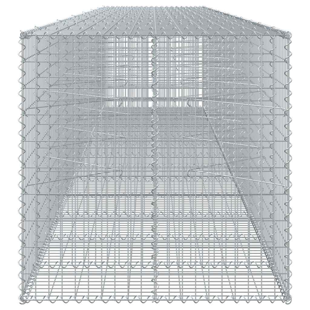 vidaXL Gabion Basket with Cover 650x100x100 cm Galvanised Iron 4