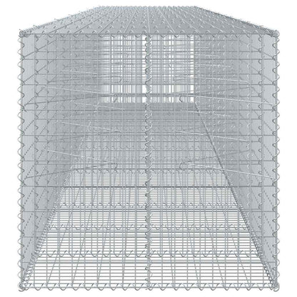 vidaXL Gabion Basket with Cover 650x100x100 cm Galvanised Iron 4