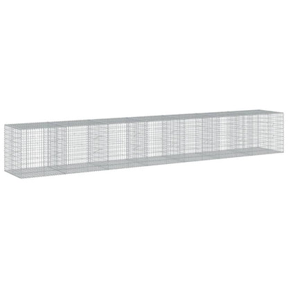 vidaXL Gabion Basket with Cover 700x100x100 cm Galvanised Iron 2