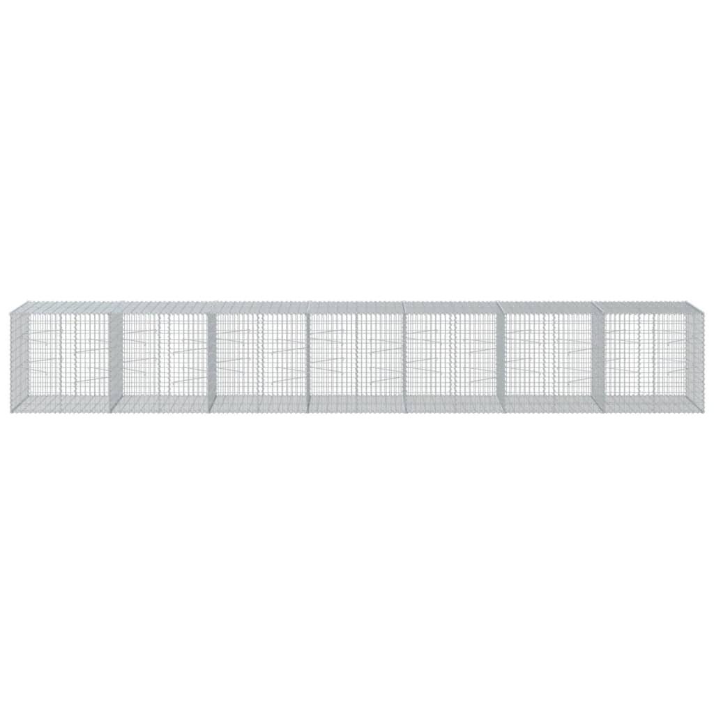 vidaXL Gabion Basket with Cover 700x100x100 cm Galvanised Iron 3