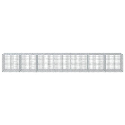 vidaXL Gabion Basket with Cover 700x100x100 cm Galvanised Iron 3