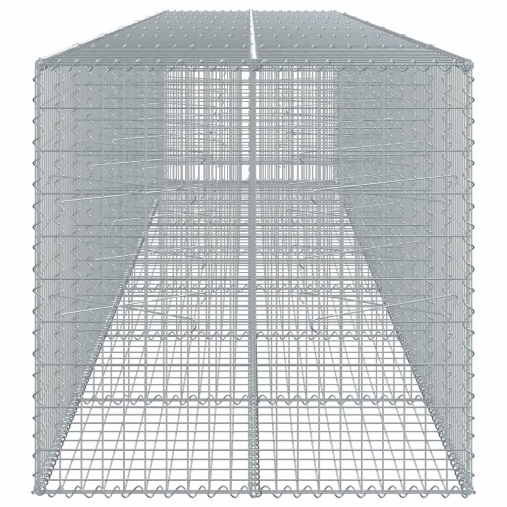 vidaXL Gabion Basket with Cover 700x100x100 cm Galvanised Iron 4