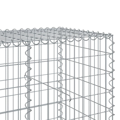 vidaXL Gabion Basket with Cover 700x100x100 cm Galvanised Iron 6
