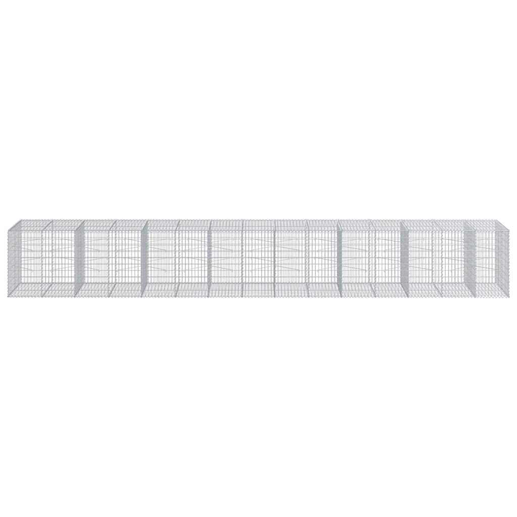 vidaXL Gabion Basket with Cover 750x100x100 cm Galvanised Iron 3