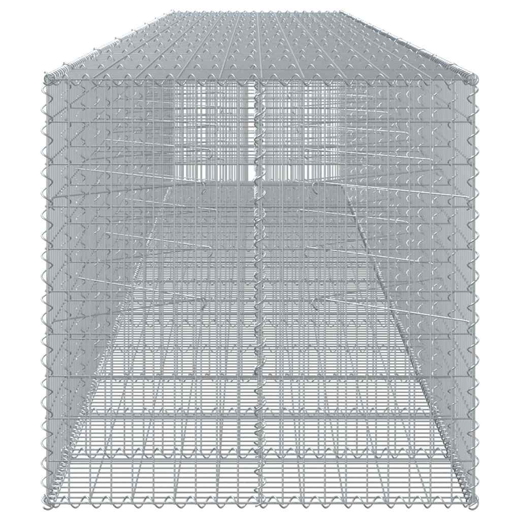 vidaXL Gabion Basket with Cover 750x100x100 cm Galvanised Iron 4