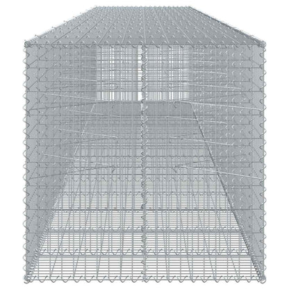 vidaXL Gabion Basket with Cover 750x100x100 cm Galvanised Iron 4