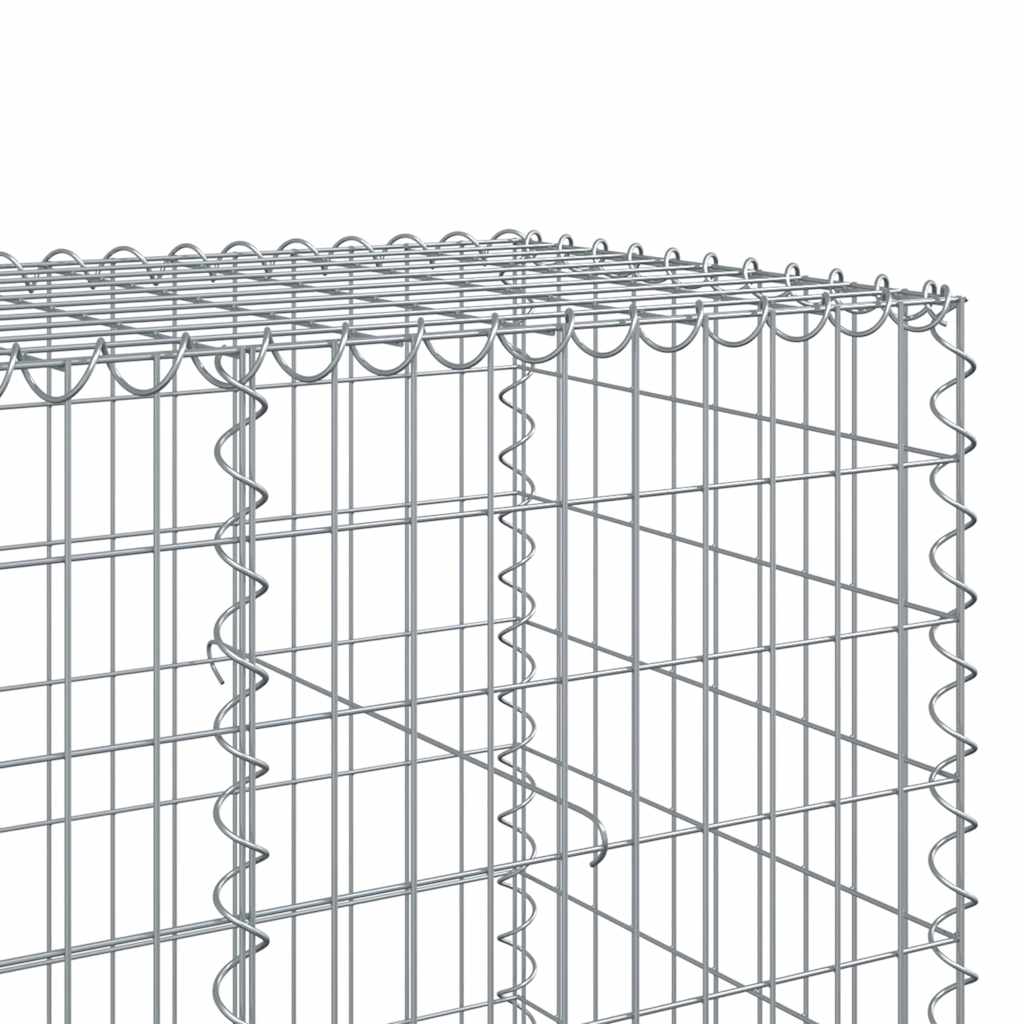 vidaXL Gabion Basket with Cover 750x100x100 cm Galvanised Iron 6