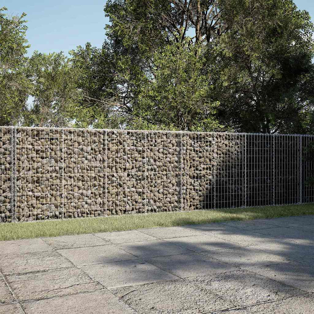 vidaXL Gabion Basket with Cover 750x100x100 cm Galvanised Iron