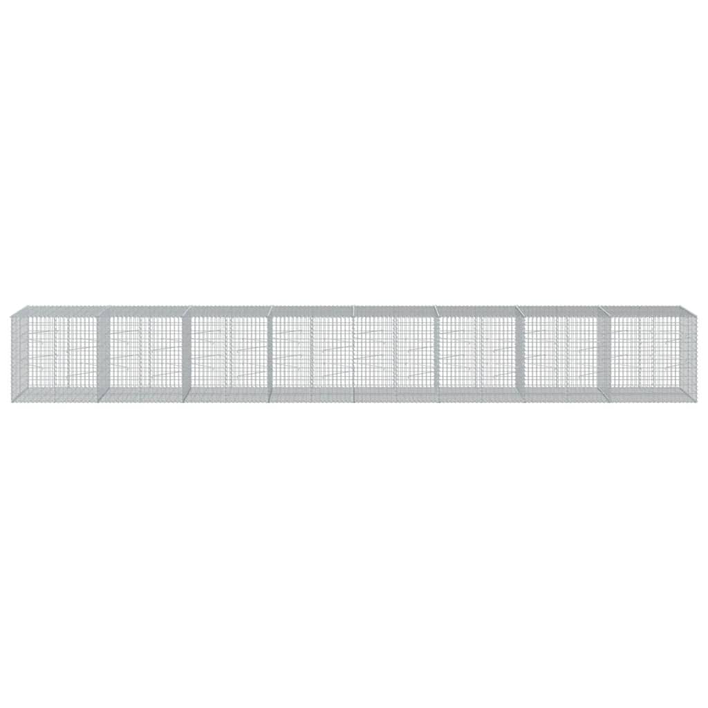 vidaXL Gabion Basket with Cover 800x100x100 cm Galvanised Iron 3