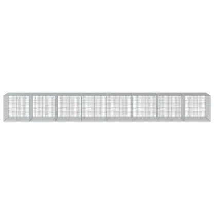 vidaXL Gabion Basket with Cover 800x100x100 cm Galvanised Iron 3