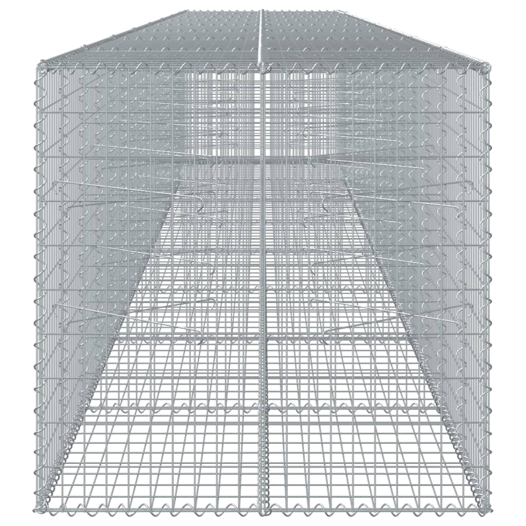 vidaXL Gabion Basket with Cover 800x100x100 cm Galvanised Iron 4