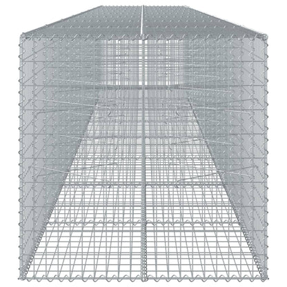 vidaXL Gabion Basket with Cover 800x100x100 cm Galvanised Iron 4
