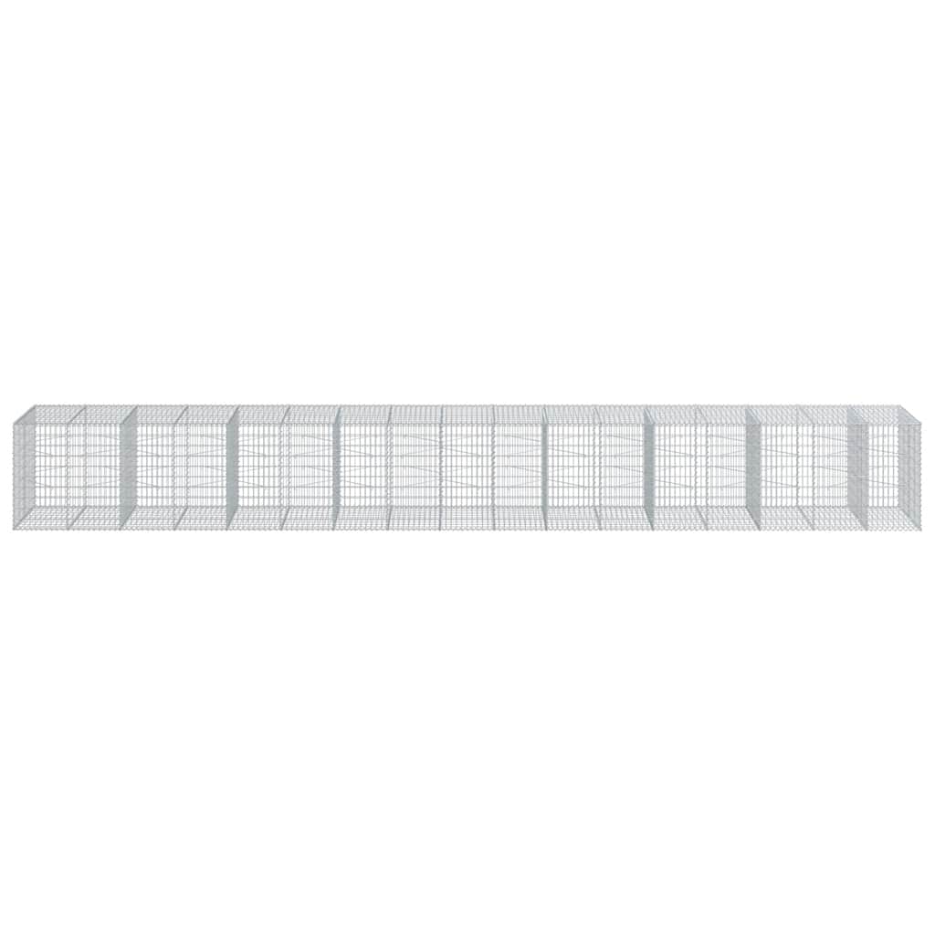 vidaXL Gabion Basket with Cover 850x100x100 cm Galvanised Iron 3
