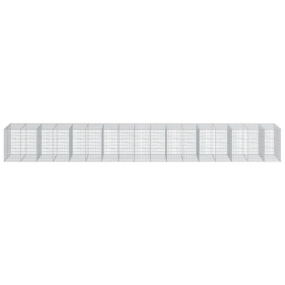 vidaXL Gabion Basket with Cover 850x100x100 cm Galvanised Iron 3