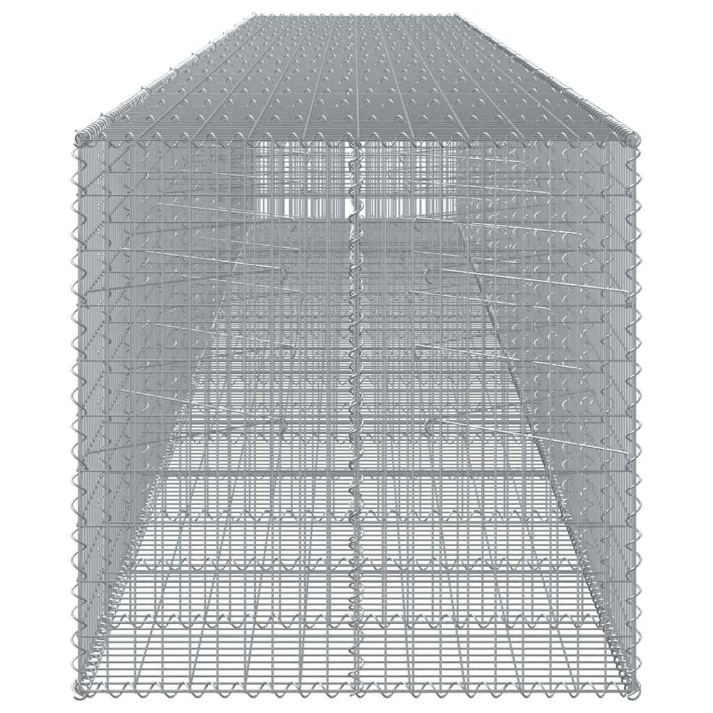 vidaXL Gabion Basket with Cover 850x100x100 cm Galvanised Iron 4