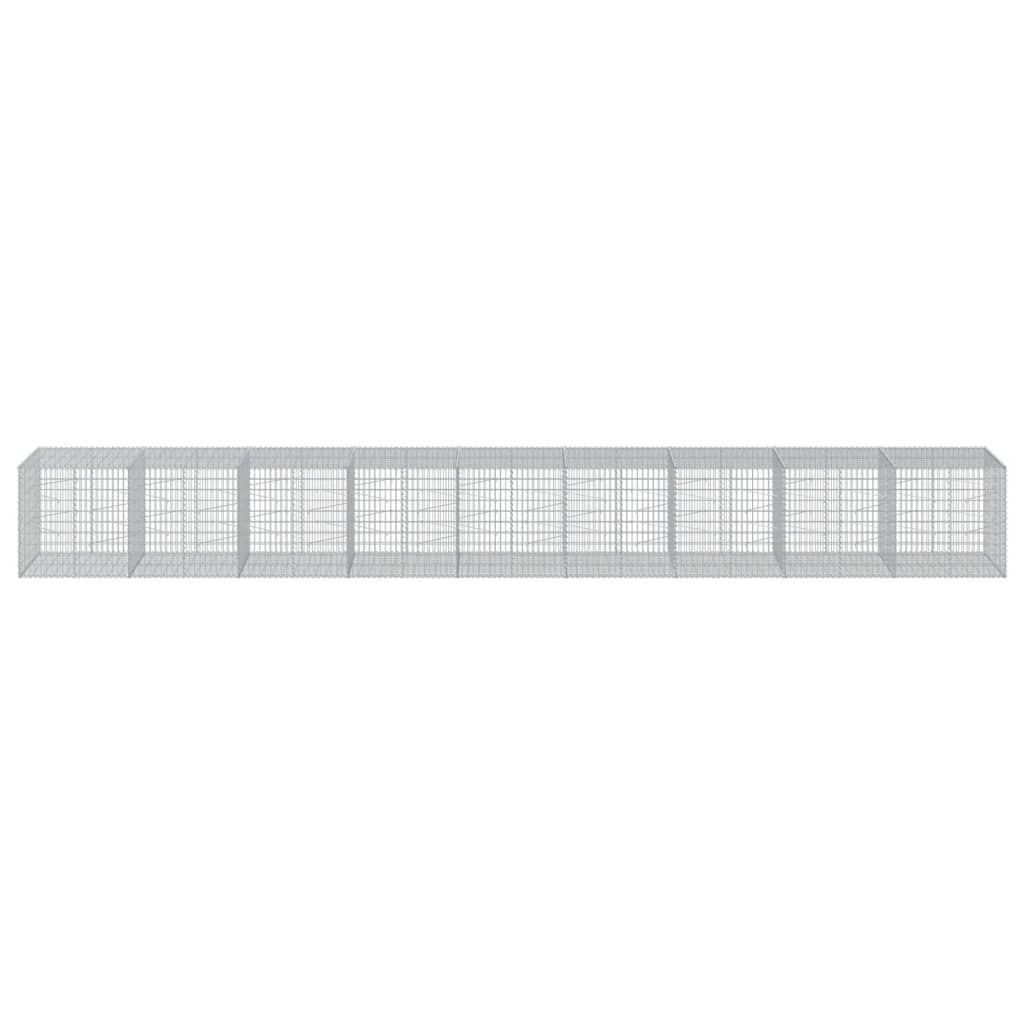 vidaXL Gabion Basket with Cover 900x100x100 cm Galvanised Iron 3