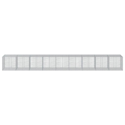 vidaXL Gabion Basket with Cover 900x100x100 cm Galvanised Iron 3