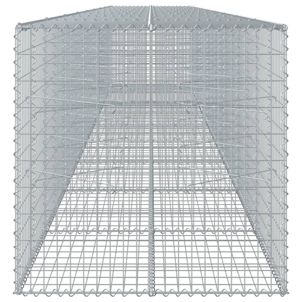 vidaXL Gabion Basket with Cover 900x100x100 cm Galvanised Iron 4
