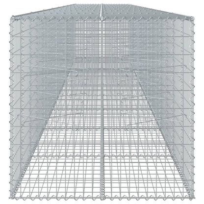 vidaXL Gabion Basket with Cover 900x100x100 cm Galvanised Iron 4