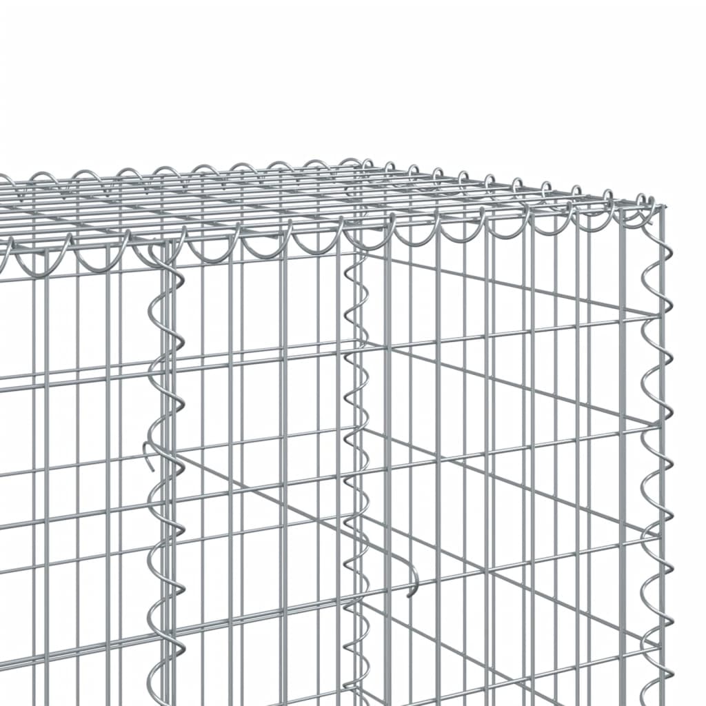 vidaXL Gabion Basket with Cover 900x100x100 cm Galvanised Iron 6