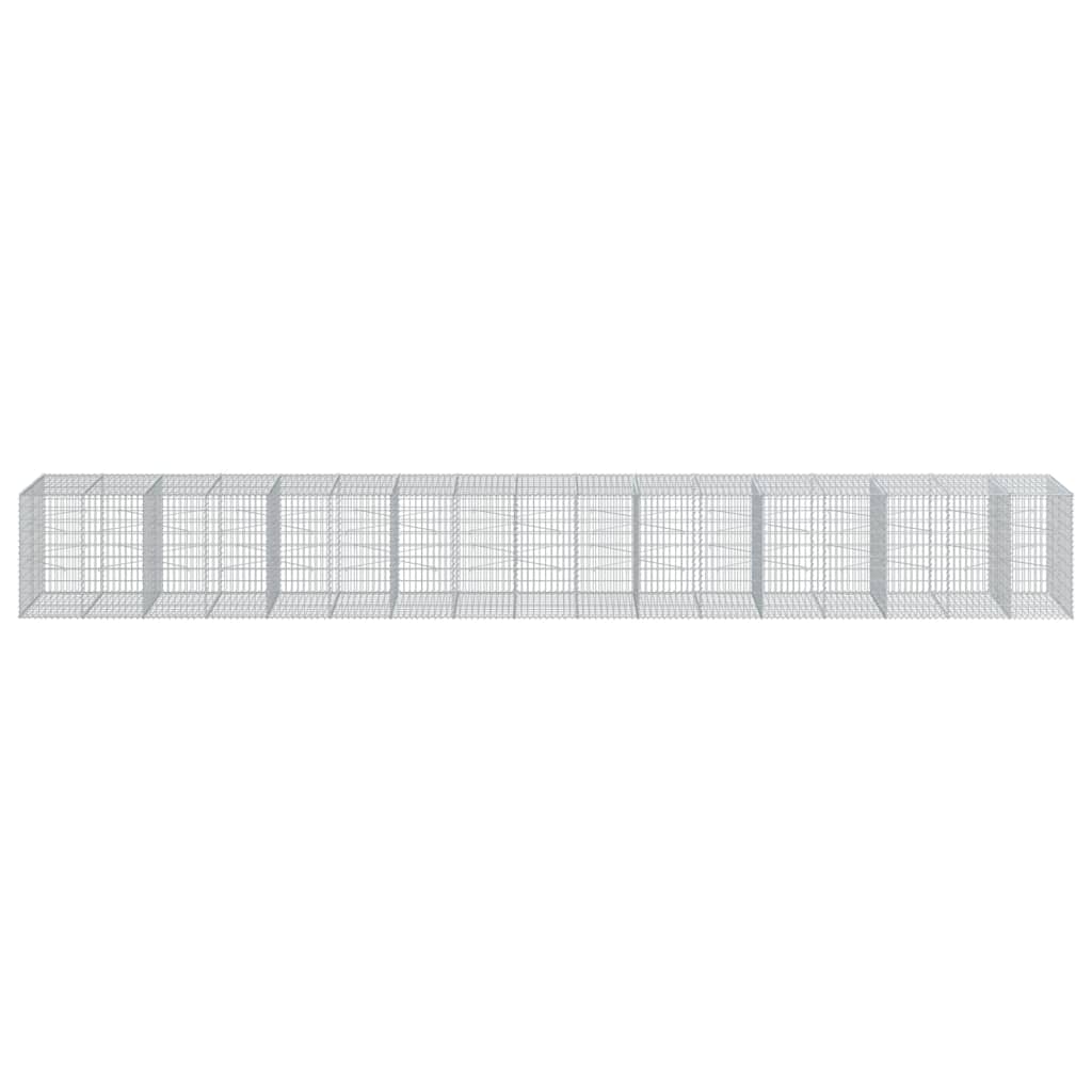vidaXL Gabion Basket with Cover 950x100x100 cm Galvanised Iron 3