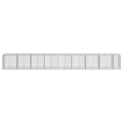 vidaXL Gabion Basket with Cover 950x100x100 cm Galvanised Iron 3