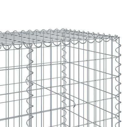 vidaXL Gabion Basket with Cover 950x100x100 cm Galvanised Iron 6