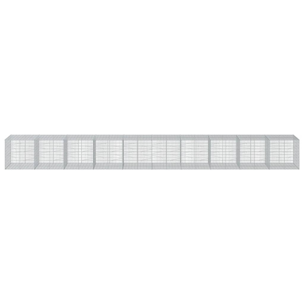 vidaXL Gabion Basket with Cover 1000x100x100 cm Galvanised Iron 3
