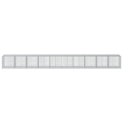 vidaXL Gabion Basket with Cover 1000x100x100 cm Galvanised Iron 3