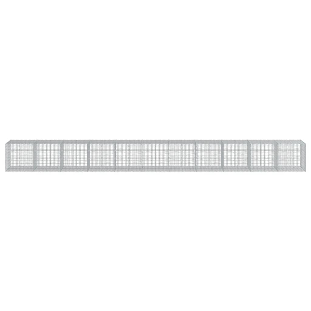 vidaXL Gabion Basket with Cover 1100x100x100 cm Galvanised Iron 3