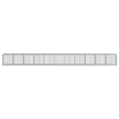 vidaXL Gabion Basket with Cover 1100x100x100 cm Galvanised Iron 3
