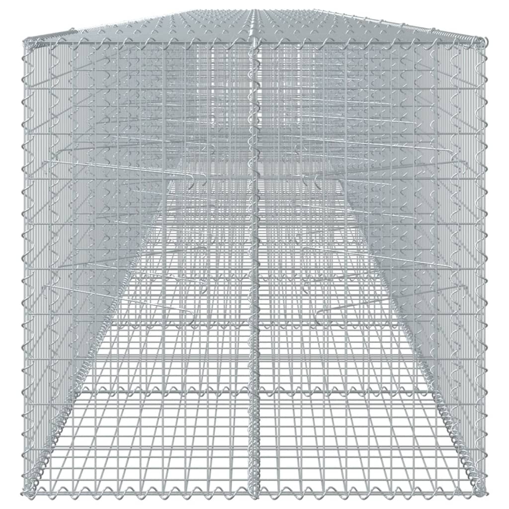 vidaXL Gabion Basket with Cover 1100x100x100 cm Galvanised Iron 4