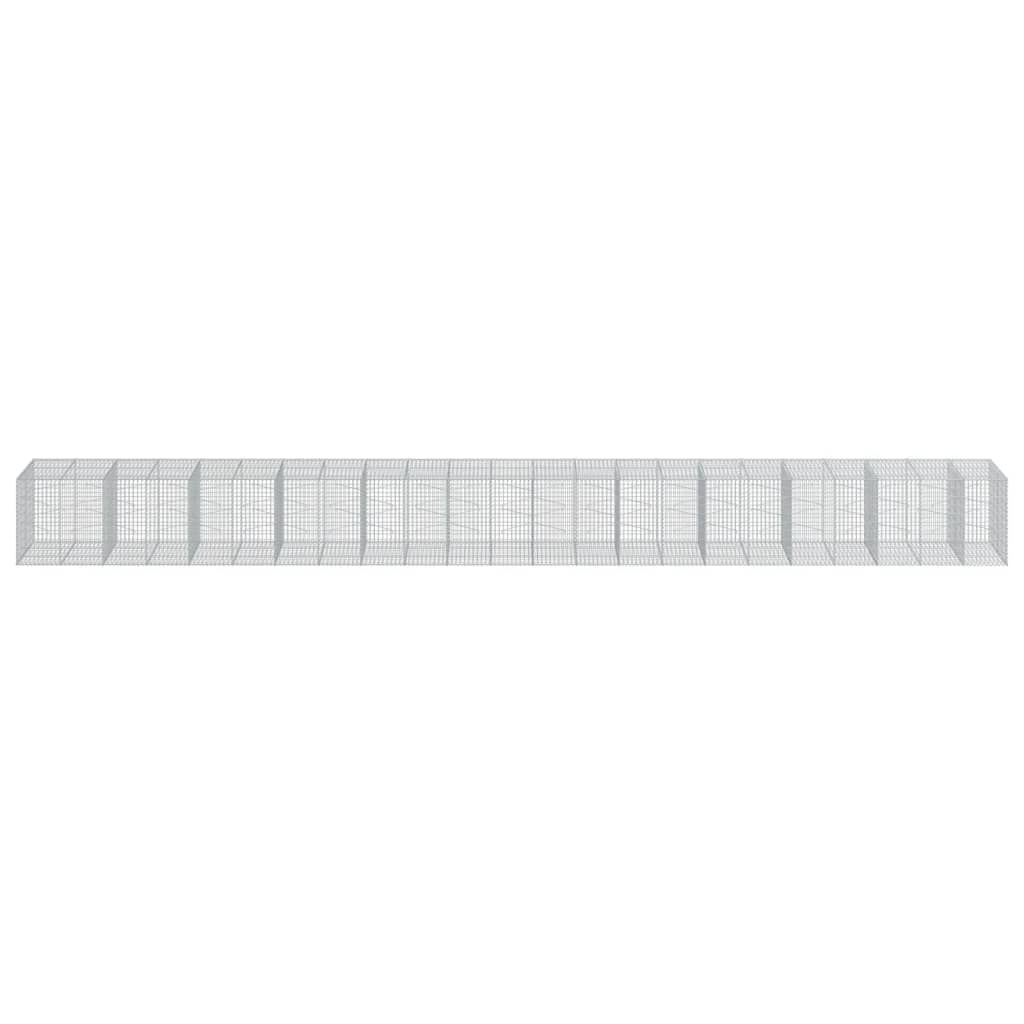 vidaXL Gabion Basket with Cover 1150x100x100 cm Galvanised Iron 3
