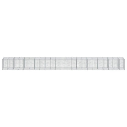 vidaXL Gabion Basket with Cover 1150x100x100 cm Galvanised Iron 3