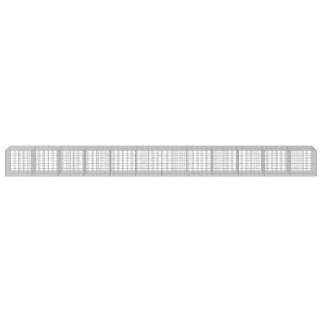 vidaXL Gabion Basket with Cover 1200x100x100 cm Galvanised Iron 3