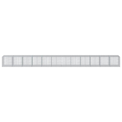 vidaXL Gabion Basket with Cover 1200x100x100 cm Galvanised Iron 3