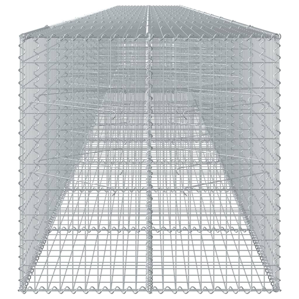 vidaXL Gabion Basket with Cover 1200x100x100 cm Galvanised Iron 4