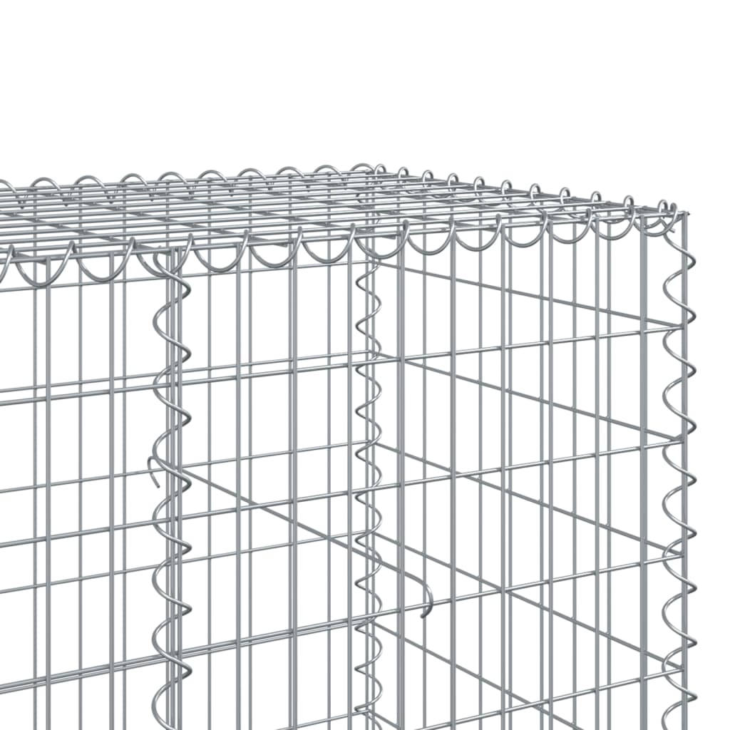 vidaXL Gabion Basket with Cover 1200x100x100 cm Galvanised Iron 6