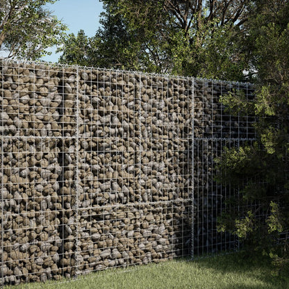 vidaXL Gabion Basket with Cover Galvanised Iron Depth 100 cm Height 150 cm