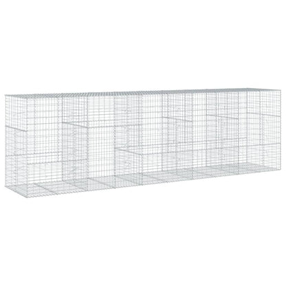 vidaXL Gabion Basket with Cover 500x100x150 cm Galvanised Iron 2