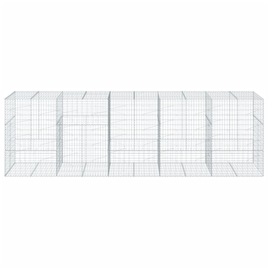 vidaXL Gabion Basket with Cover 500x100x150 cm Galvanised Iron 3