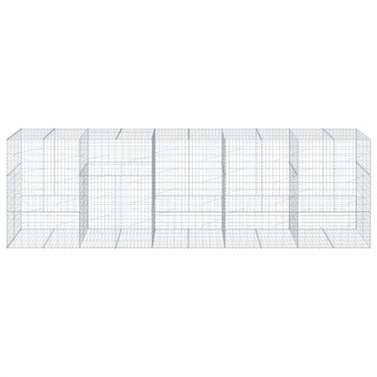 vidaXL Gabion Basket with Cover 500x100x150 cm Galvanised Iron 3