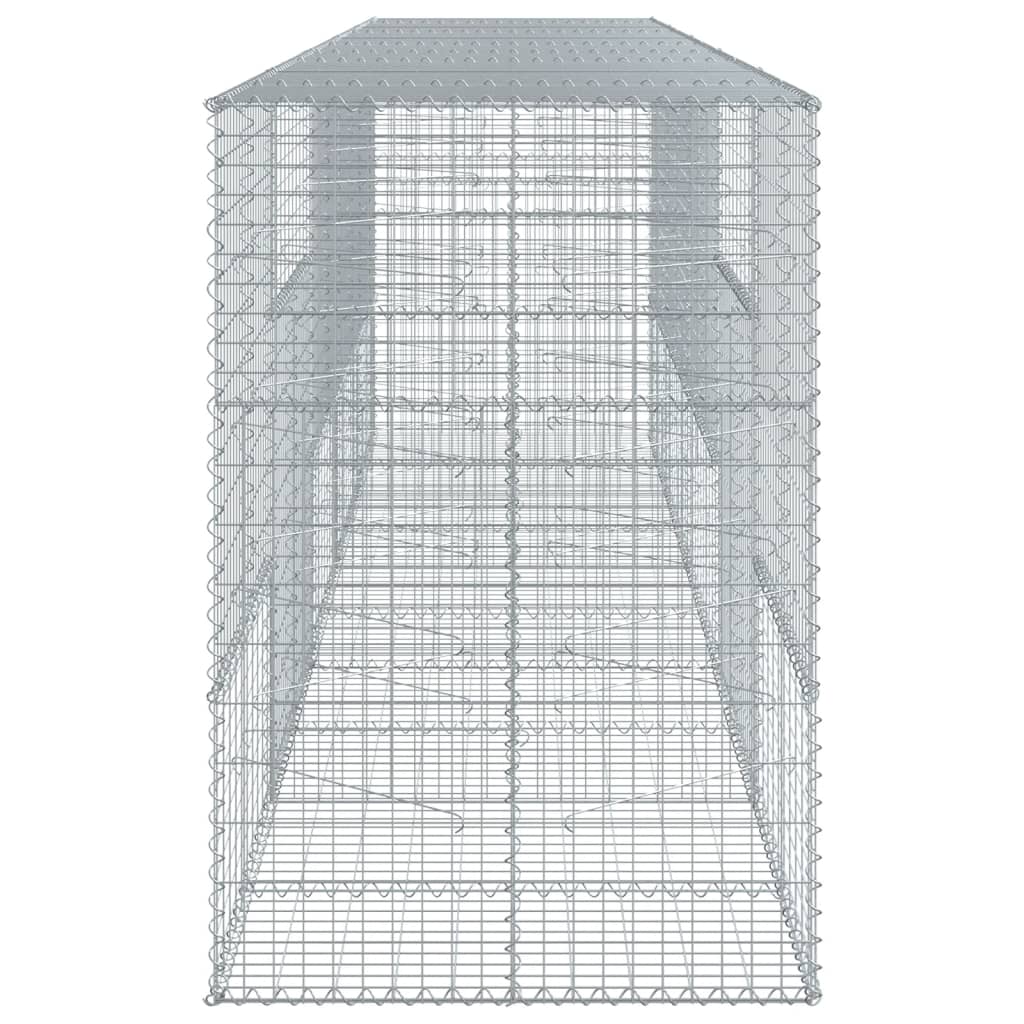 vidaXL Gabion Basket with Cover 500x100x150 cm Galvanised Iron 4