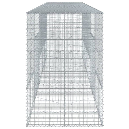 vidaXL Gabion Basket with Cover 500x100x150 cm Galvanised Iron 4