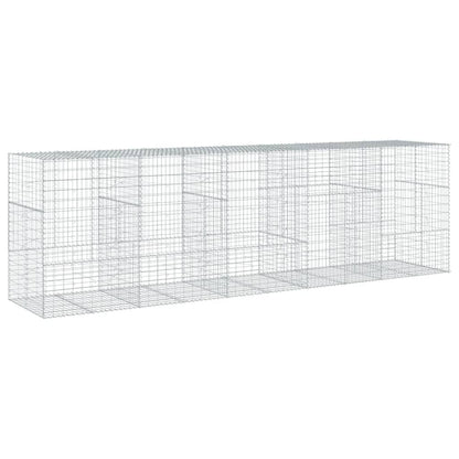 vidaXL Gabion Basket with Cover 500x100x150 cm Galvanised Iron 5